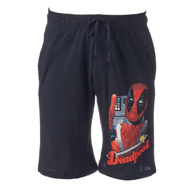 Men's Marvel Deadpool Jams Shorts, Size: Large, Black