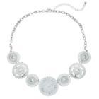 Silver Tone Simulated Crystal & Pearl Necklace, Women's, White