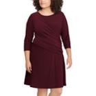 Plus Size Chaps Ruched Fit & Flare Dress, Women's, Size: 14 W, Red