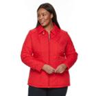 Plus Size Weathercast Zip-front Quilted Jacket, Women's, Size: 2xl, Red