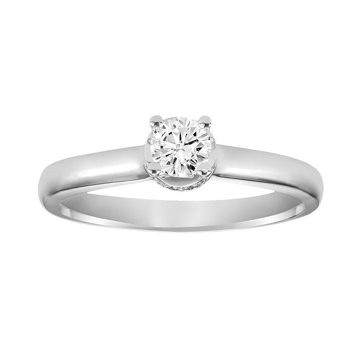 Simply Vera Vera Wang Diamond Solitaire Engagement Ring In 14k White Gold (1/3 Ct. T.w.), Women's, Size: 6.50