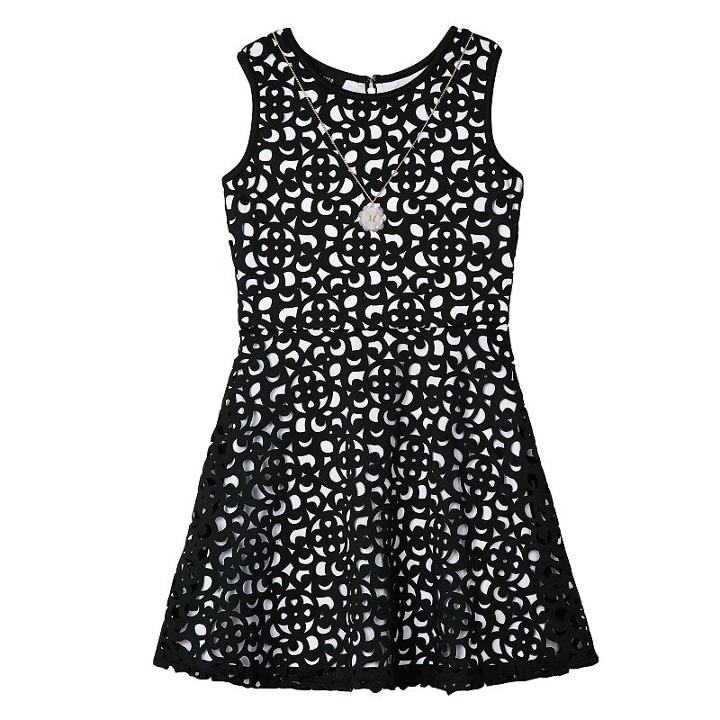 Girls 7-16 Iz Amy Byer Cutout Skater Dress, Girl's, Size: 7, Black