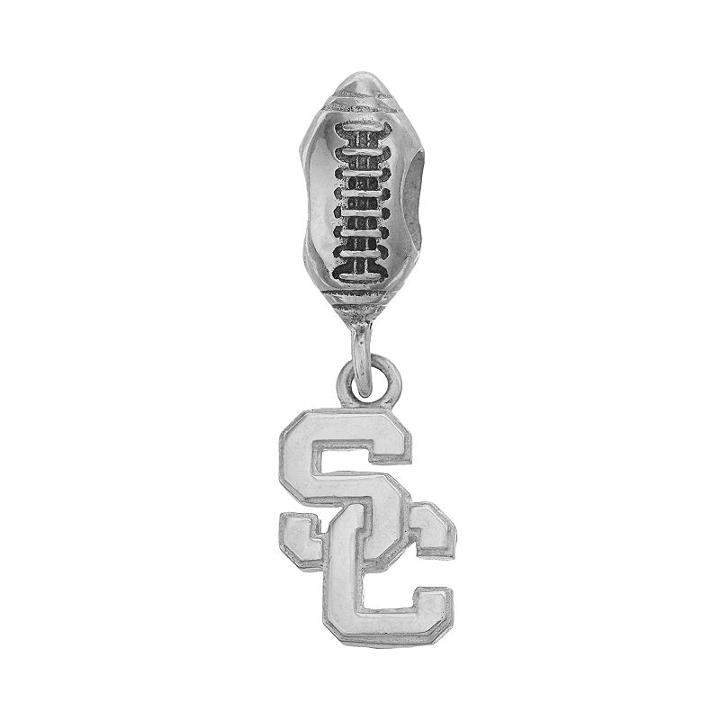 Dayna U Sterling Silver Usc Trojans Team Logo Football Charm, Women's, Grey