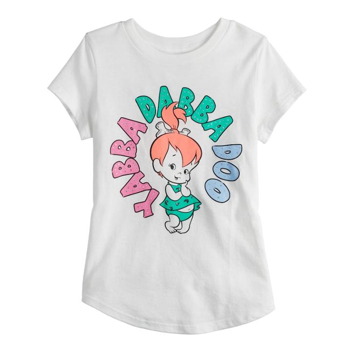 Girls 4-10 Jumping Beans&reg; The Flintstones Pebbles Graphic Tee, Size: 5, White