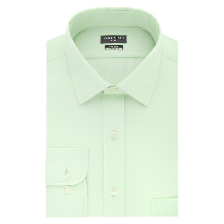 Big & Tall Van Heusen Flex Collar Regular Tall Pincord Dress Shirt, Men's, Size: 18 38/9t, Green