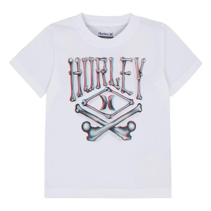 Boys 4-7 Hurley Crossbones Graphic Tee, Size: 4, White