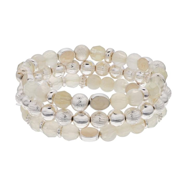 3-piece Beaded Bracelet Set, Girl's, White
