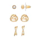 Napier Crisscross & Woven Nickel Free Earring Set, Women's, Gold