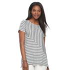 Women's Croft & Barrow&reg; Asymmetrical Handkerchief Tee, Size: Xl, Med Grey