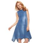 Women's Bethany Denim Print Shift Dress, Size: Medium, Med Blue