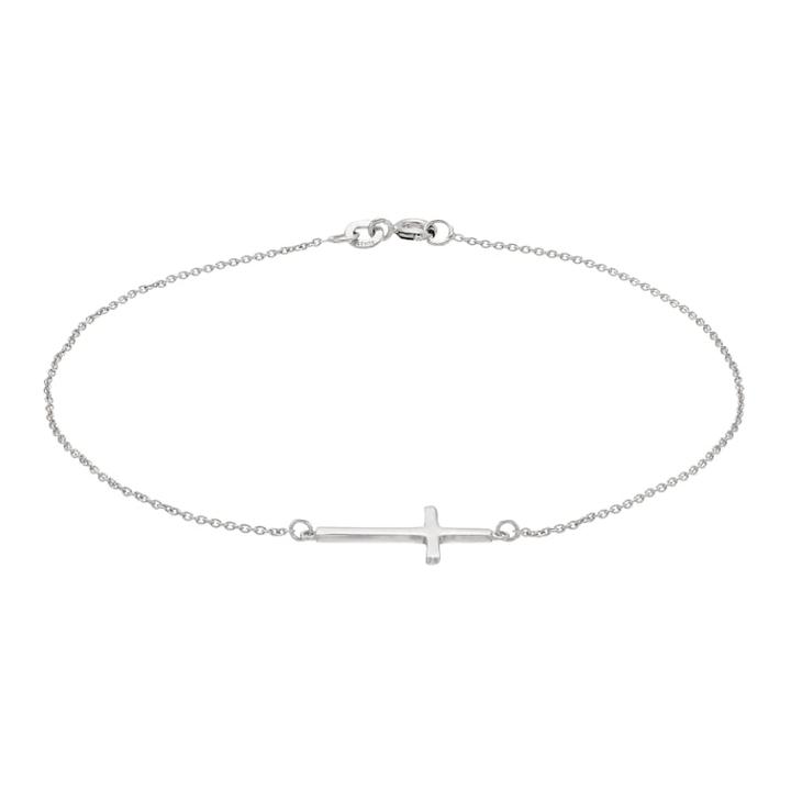Sterling Summer Sideways Cross Anklet, Women's, Size: 9, Silver