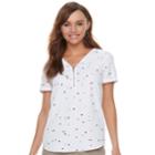 Women's Apt. 9&reg; Zipper Accent Top, Size: Xl, Natural