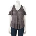 Women's Juicy Couture Embellished Cold-shoulder Tee, Size: Small, Med Grey