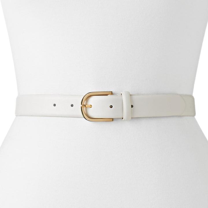 Women's Chaps Saffiano Belt, Size: Medium, Beige Over