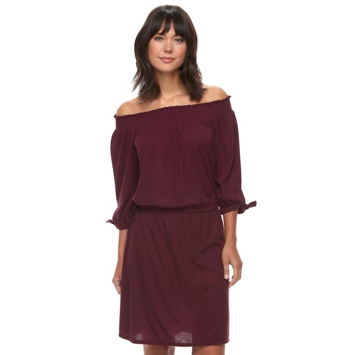 Women's Sonoma Goods For Life&trade; Smocked Off-the-shoulder Dress, Size: Xxl, Black