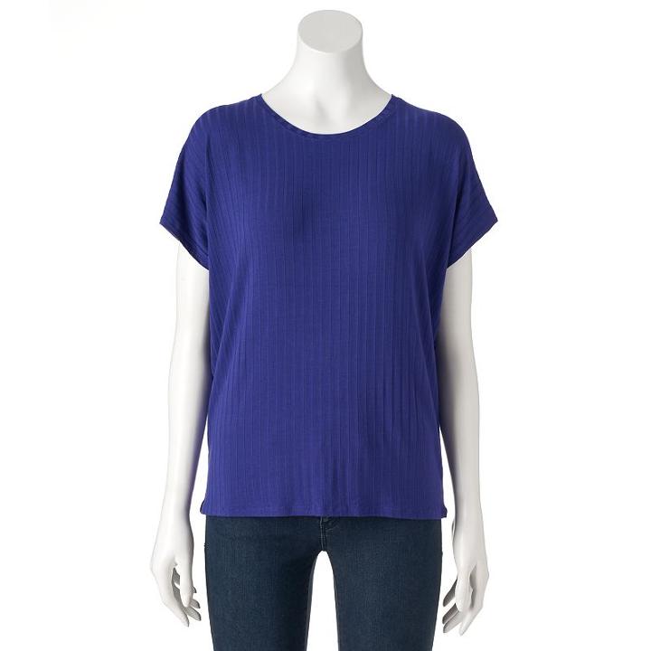 Women's Apt. 9&reg; Ribbed Dolman Tee, Size: Xl, Drk Purple
