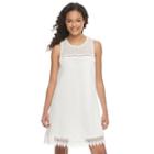 Juniors' Speechless Crochet Trim Shift Dress, Girl's, Size: Xl, White