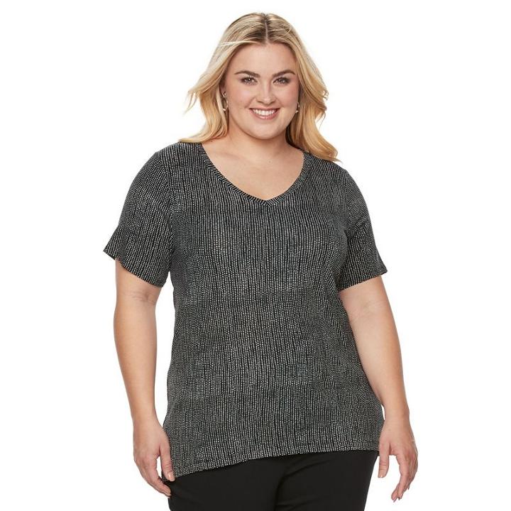 Plus Size Apt. 9&reg; Essential V-neck Tee, Women's, Size: 3xl, Oxford
