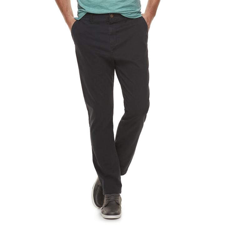 Men's Sonoma Goods For Life&trade; Modern-fit Athletic Stretch Twill Chino Pants, Size: 36x32, Black