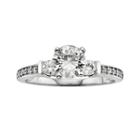 Forever Brilliant Round-cut Lab-created Moissanite 3-stone Engagement Ring In 14k White Gold (1 1/3 Ct. T.w.), Women's, Size: 7