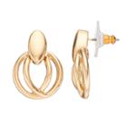 Napier Round Crisscross Nickel Free Door Knocker Earrings, Women's, Gold