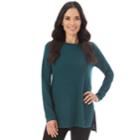 Women's Apt. 9&reg; Vented Crewneck Sweater, Size: Xs, Brt Green