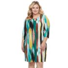 Plus Size Dana Buchman Keyhole Shift Dress, Women's, Size: 3xl, Turquoise/blue (turq/aqua)