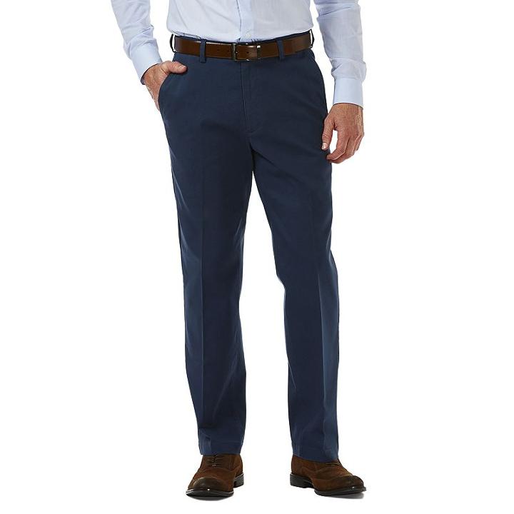 Men's Haggar Classic-fit Textured Stretch Expandable Waistband Chino Pants, Size: 34x30, Turquoise/blue (turq/aqua)