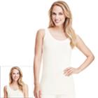 Women's Cuddl Duds Softwear Reversible Tank, Size: Small, Lt Beige