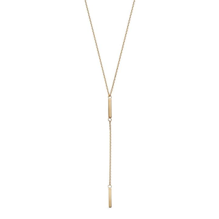 14k Gold Bar Link Lariat Necklace, Women's, Size: 18, Yellow