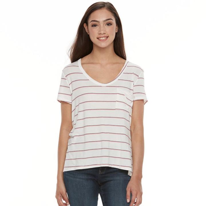 Juniors' So&reg; Voop Neck Tee, Teens, Size: Small, White