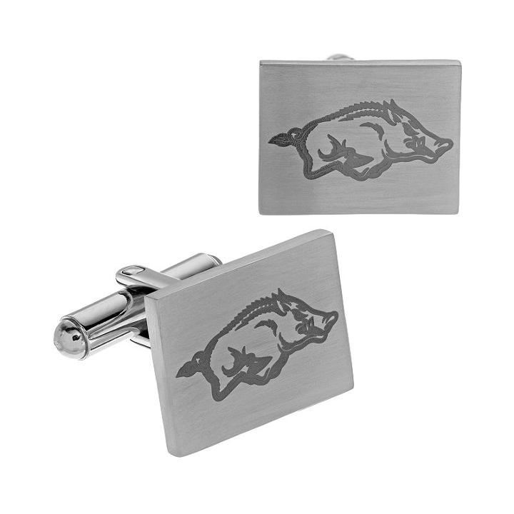 Fiora Stainless Steel Arkansas Razorbacks Team Logo Cuff Links, Men's, Multicolor
