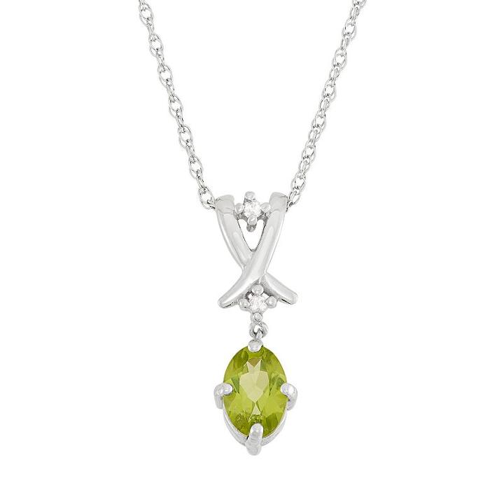 Peridot & Diamond Accent Sterling Silver Pendant Necklace, Women's, Size: 18, Green