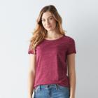 Women's Sonoma Goods For Life&trade; Essential Marled Tee, Size: Large, Dark Red