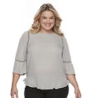 Plus Size Apt. 9&reg; Crochet Ruffle Top, Women's, Size: 4xl, Grey