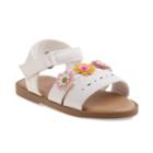 Rugged Bear Floral Toddler Girls' T-strap Sandals, Size: 8 T, White