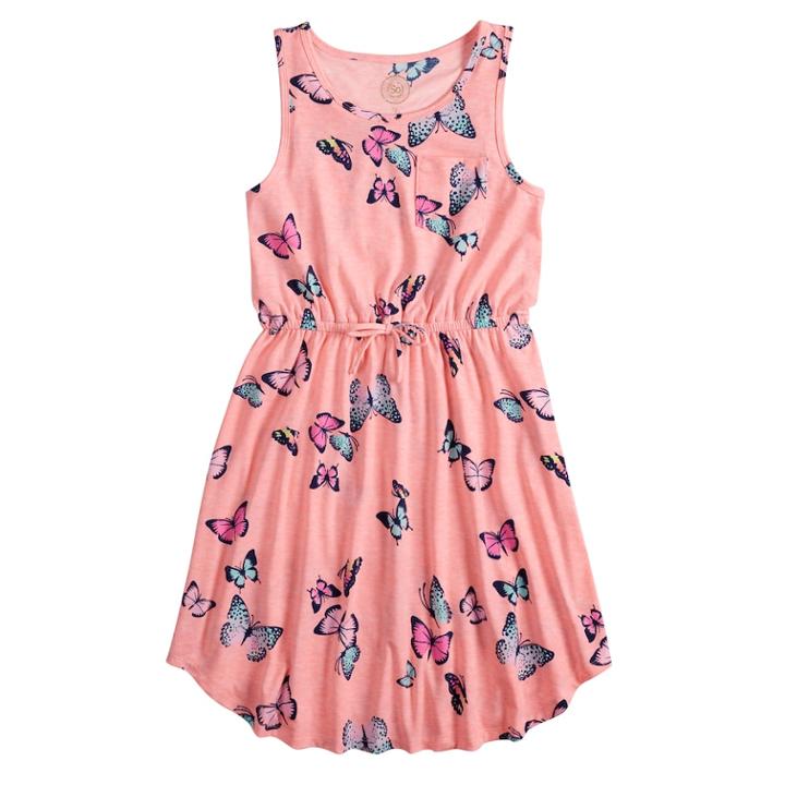 Girls 7-16 So&reg; Printed Dress, Size: Xxl/16, Brt Pink