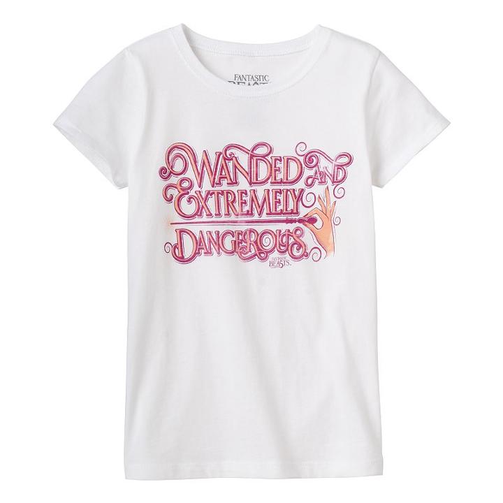 Girls 7-16 J.k. Rowling Fantastic Beasts Glitter Graphic Tee, Girl's, Size: Small, White