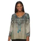 Plus Size World Unity Peasant Pattern Shirt, Women's, Size: 1xl, Med Beige