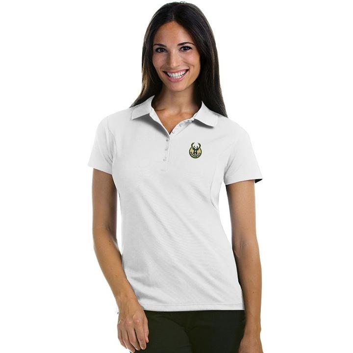 Women's Antigua Milwaukee Bucks Pique Xtra-lite Polo, Size: Small, White
