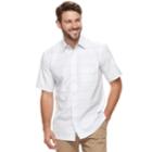 Men's Haggar Classic-fit Microfiber Button-down Shirt, Size: Xl, White