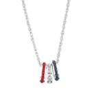 Traditions Red, White And Blue Swarovski Crystal Sterling Silver Rondelle Charm Necklace, Women's, Size: 18, Multicolor
