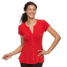 Women's Dana Buchman Peplum Hem Shirt, Size: Medium, Med Red
