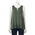 Juniors' Cloudchaser Strappy Front Tunic Tank, Teens, Size: Xs, Lt Green