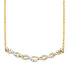 Two Tone Sterling Silver 1/8 Carat T.w. Diamond Necklace, Women's, Size: 18, White