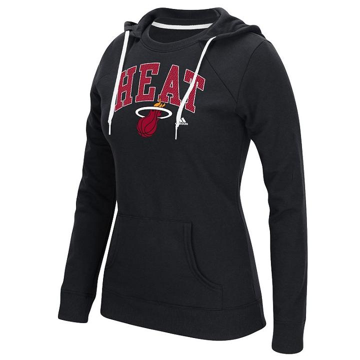 Women's Adidas Miami Heat Outline Big Arch Hoodie, Size: Medium, Black
