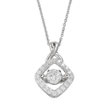 Floating Diamonluxe 1 1/2 Carat T.w. Simulated Diamond Sterling Silver Pendant Necklace, Women's, White