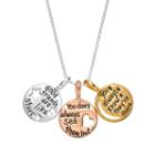Timeless Sterling Silver Tri-tone Good Friends Triple Disc Pendant Necklace, Women's