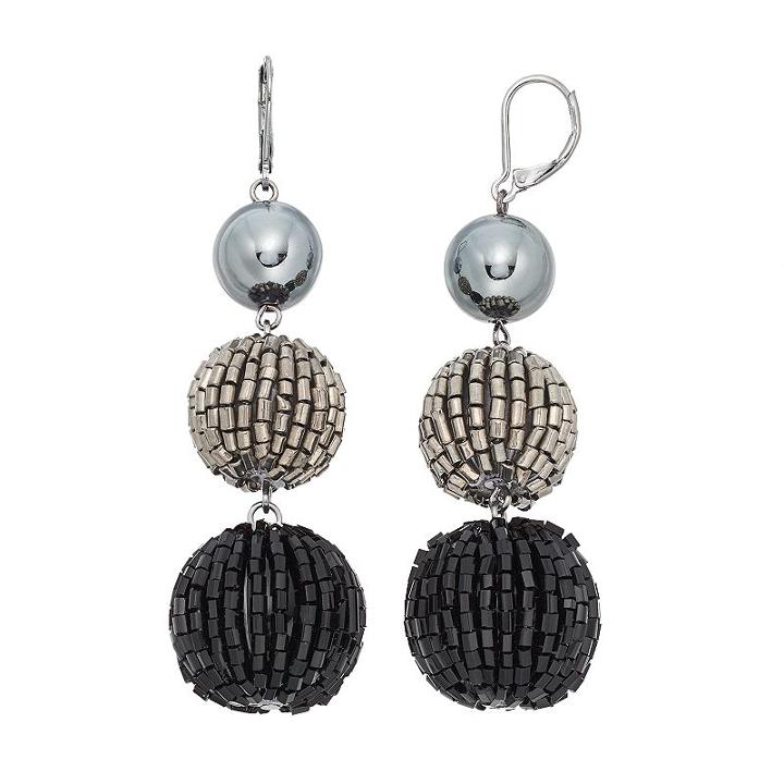Simply Vera Vera Wang Tube Bead Nickel Free Triple Drop Earrings, Women's, Multicolor