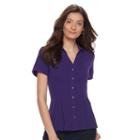 Women's Dana Buchman Release-pleat Blouse, Size: Large, Purple